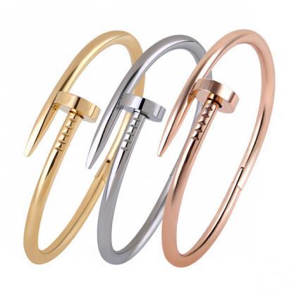 2015 Popular Rose Gold Nail Bangle-special Curved..