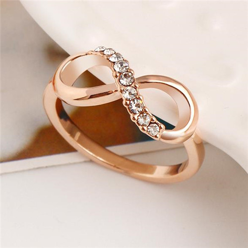 Rose Gold Infinity Ring With Bling Bling Czs Featuring - Worldwide