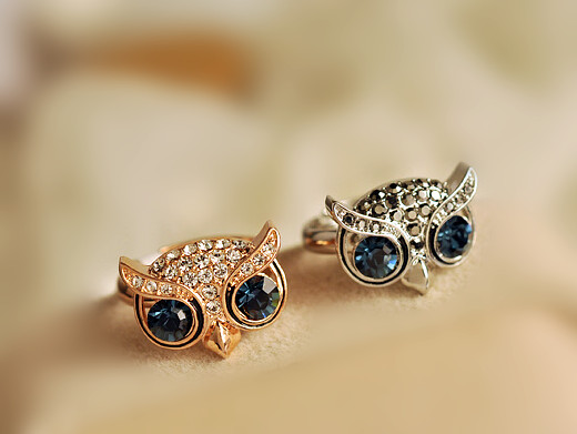 Super Cute Bling Owl Ring In Rose Gold/golden/silver Colors For Girls ...